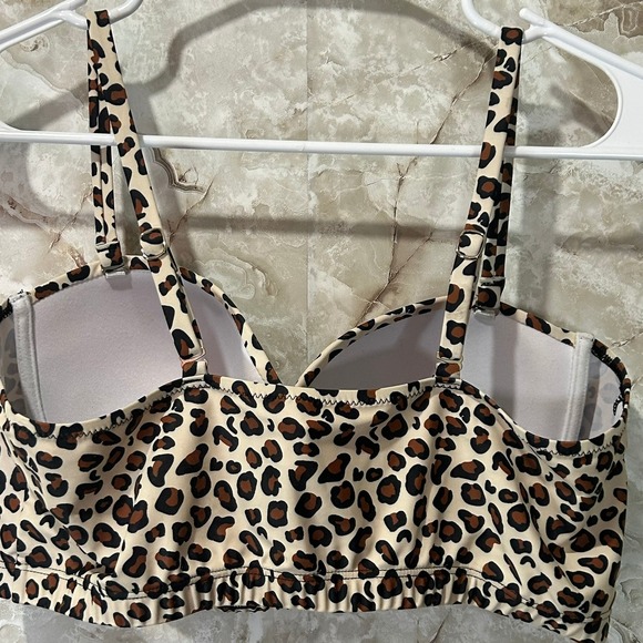Leopard‎ Print Swimsuit Bra Top XL Padded Swim Bralette Animal Print Sexy - Picture 3 of 6